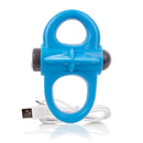 Screaming O Charged Yoga Rechargeable Vibe Ring Blue with USB charging cable for versatile pleasure.