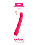 Vedo Quiver Plus Rechargeable G-Spot Vibe Pink in packaging showcasing its curved design and vibrant color.