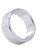 Doc Johnson Rock Solid Brushed Alloy Cock Ring Large in sleek brushed aluminum finish.