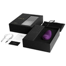 Lelo Lily 2 Plum Vibrator Bordeaux and Chocolate Scent packaging and accessories displayed.