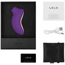 Lelo Sona 2 Sonic Clitoral Massager Purple in elegant packaging with USB charger and warranty card.
