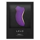 Lelo Sona 2 Sonic Clitoral Massager Purple packaged in a sleek box, showcasing its innovative design and luxurious brand.