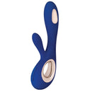 Lelo Soraya Wave Rabbit Vibrator Midnight Blue showcasing its luxurious design and powerful sensations.