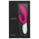 Lelo Ina Wave 2 Rabbit Vibrator Cerise in sleek packaging showcasing its dual-stimulation design and WaveMotion technology.