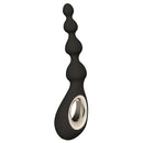 Lelo Soraya Vibrating Anal Beads Black showcasing smooth, sleek design with multiple sized beads for comfortable anal play.