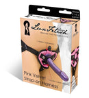 VELVET KNIT STRAP ON HARNESS PINK-0