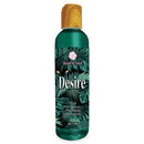 Desire Pheromone Massage Oil Pink Grapefruit 4 Oz in a tropical design bottle, perfect for sensual massages.