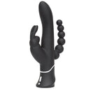 Happy Rabbit Triple Curve Vibrator Black showing its curved design and multiple stimulation features for deeper orgasms.