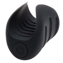 Fifty Shades Of Grey Sensation Vibrating Pleasure Stroker showcasing its smooth silicone design and power button.