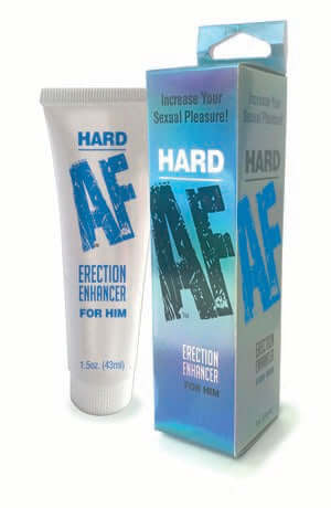 Hard AF Erection Enhancer Cream For Him 1.5 oz tube and box, designed for stronger, longer-lasting erections.