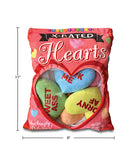 X-Rated Valentines Pillow Multi Colors featuring playful X-rated messages on mini heart pillows.