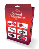 Little Genie Sexual Adventures 8 Piece Couples Kit packaging showcasing various toys and accessories for couples.
