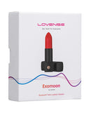 Lovense Exomoon Lipstick Vibe Red packaging featuring a discreet Bluetooth bullet vibrator disguised as lipstick.