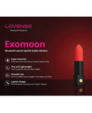 Lovense Exomoon Lipstick Vibe Red Bluetooth bullet vibrator with elegant lipstick design.