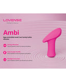 Lovense Ambi App Controlled Bullet Vibrator Pink with strong vibration and easy-to-grip handle design.