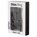 Strap On Me Dildo Ring Set Of 3 in packaging, showcasing three metal rings for secure storage of suction cup dildos.