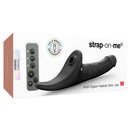 Strap On Me Multi Orgasm Realistic Dildo Black M product packaging featuring remote control for pleasure.