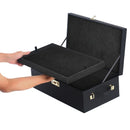 Strap On Me Le Coffret Prestige Edition Case Black open, showcasing the velvet-touch interior for intimate accessories.