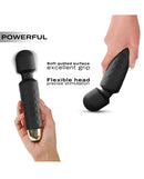 Dorcel Wanderful Wand Massager Black and Gold with flexible head for precise stimulation and excellent grip.