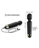 Dorcel Wanderful Wand Massager Black and Gold showing 8 speeds and 20 vibration modes, rechargeable design for ultimate pleasure.