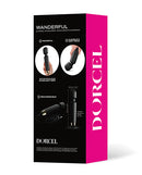 Dorcel Wanderful Wand Massager Black and Gold packaging showcasing features like powerful motor and flexible head.
