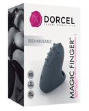 Dorcel Rechargeable Magic Finger Vibrator Black packaging showing clitoral vibrator with features and design.