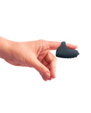 Dorcel Rechargeable Magic Finger Vibrator Black on a fingertip for precise stimulation and discreet use.