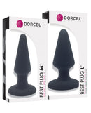 Dorcel Best Plug Expert Kit M/L Black featuring medium and large silicone anal plugs in packaging.