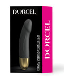 Dorcel Real Vibration S 6 Inch Vibrator 2.0 Gold black silicone vibrator with gold base packaging.