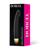 Dorcel Real Vibration M 8.6 Inch Vibrator 2.0 Black Gold in packaging showcasing its sleek design.