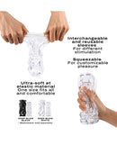 Dorcel Deep Blow Extreme Masturbator Sleeve Clear showcased with interchangeable sleeves for customizable pleasure.