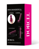 Dorcel Mini Wanderful Wand Massager Plum packaging showcasing its features and travel-ready design.