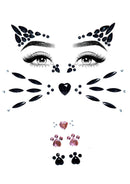 Leg Avenue Animal Rhinestone Stick-on Jewels for kitty costume, featuring black and pink adhesive gems for face and body.
