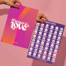 Love To Love Chasing Memories Scratch Off Bucket List design showing interactive couple activities.
