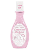 Emotion Lotion Warming Massage Oil Bubble Gum 100 ml in a pink bottle with a white label and cap.