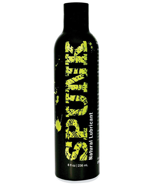 Spunk Lube Natural Lubricant 8 Oz bottle showcasing its black packaging and vibrant label.