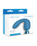 Le Wand Petite Flexi Silicone Attachment Blue packaging showcasing its design and compatibility with the Le Wand Petite.