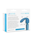 Le Wand Petite Flexi Silicone Attachment Blue packaging with description and features for targeted stimulation.
