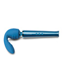 Le Wand Petite Flexi Silicone Attachment Blue on a white background showcasing its unique design and flexible head for enhanced pleasure.