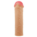 Pretty Love Nile Extended Penis Sleeve Light in lifelike design and color for enhanced pleasure and satisfaction.