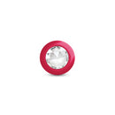 Eluxe Vibrating Anal Plug With Remote Medium Ruby Ombre gem base design, featuring a clear gem surrounded by ruby ombre silicone.