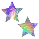 Liquid Party Holographic Starry Nights Nipztix Pasties in star shape with shimmering holographic finish.