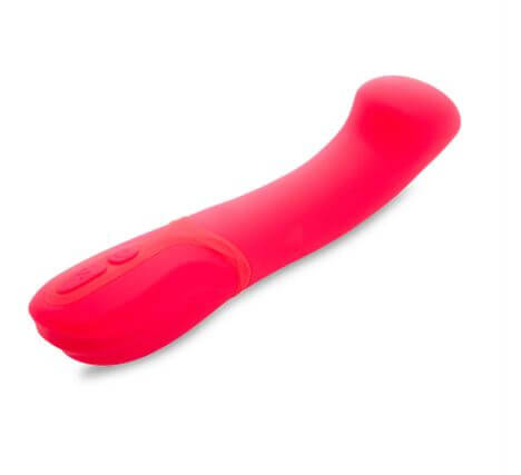 Sensuelle Luna Velvet Touch Vibe in hot pink featuring curved design for G-spot and clitoral stimulation.