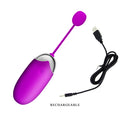 Pretty Love Abner Smartphone Control Bluetooth Egg in vibrant purple color, USB rechargeable for convenient pleasure.