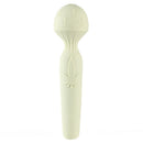 Maia Marlie Bendable Wand Massager White featuring a unique hemp leaf design and powerful vibrating head.