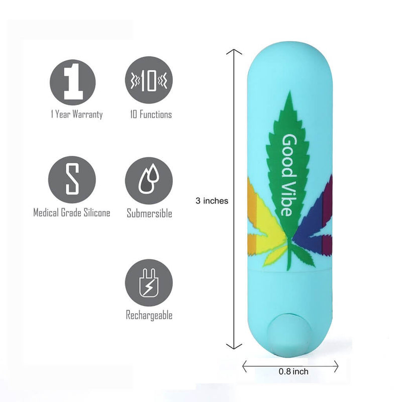 JESSI 420 10 FUNCTION MINI RECHARGEABLE BULLET TEAL-0