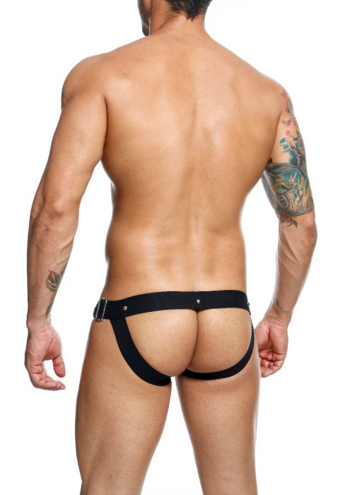 MALE BASICS DNGEON SNAP JOCKSTRAP BLACK O/S-1
