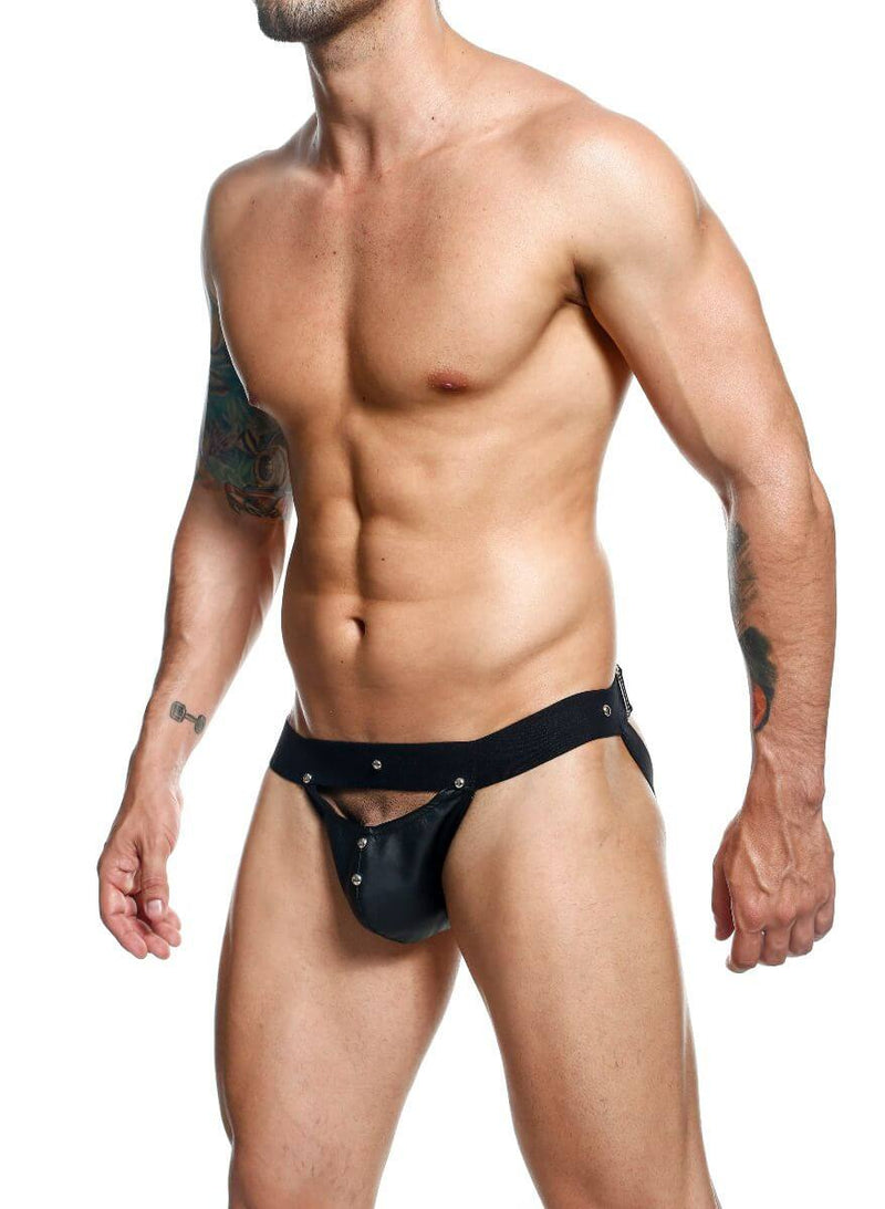MALE BASICS DNGEON PEEKABOO JOCKSTRAP BLACK O/S-1