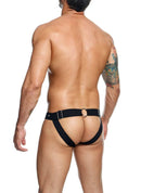 MALE BASICS DNGEON PEEKABOO JOCKSTRAP BLACK O/S-2