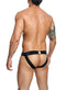 MALE BASICS DNGEON PEEKABOO JOCKSTRAP BLACK O/S-2